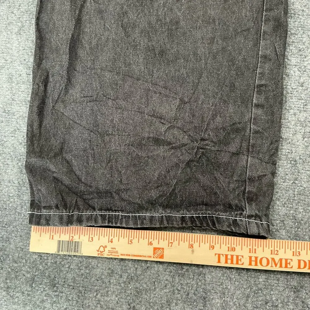 Y2K Jorts Shorts Black Grey Summer Baggy Hip Hop 100% Cotton Size 36